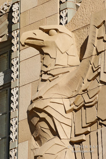 Eagle sculpture at historic city hall. Phoenix, Arizona, USA.