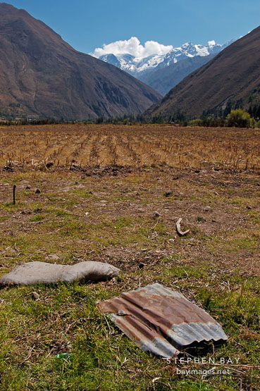 Discarded metal sheeting. Sacred Valley, Peru.