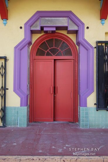 Doorway. Chinatown, Los Angeles, California, USA.