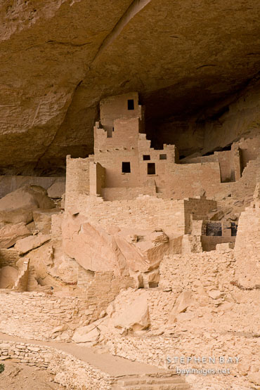 Multi-story buildings in Cliff Palace. Mesa Verde, Colorado.