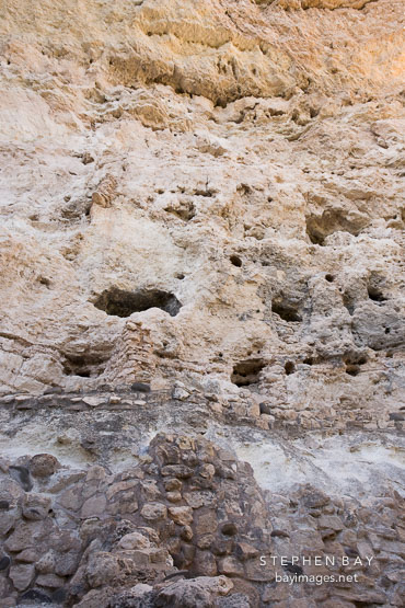Remains of Castle A at Montezuma Castle National Monument. Arizona, USA.