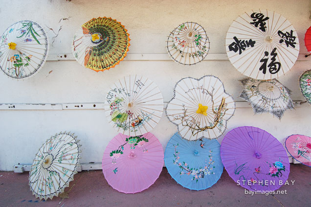Parasols. Chinatown, Los Angeles, California, USA.
