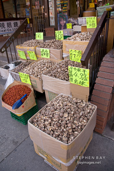Mushrooms for sale in Chinatown. Toronto, Canada.