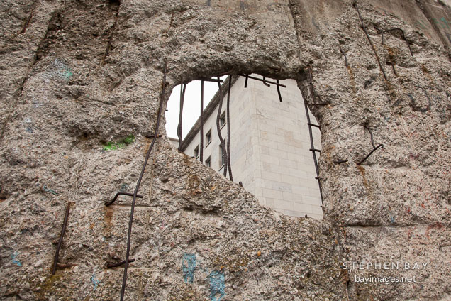Hole in Berlin Wall. Berlin, Germany.