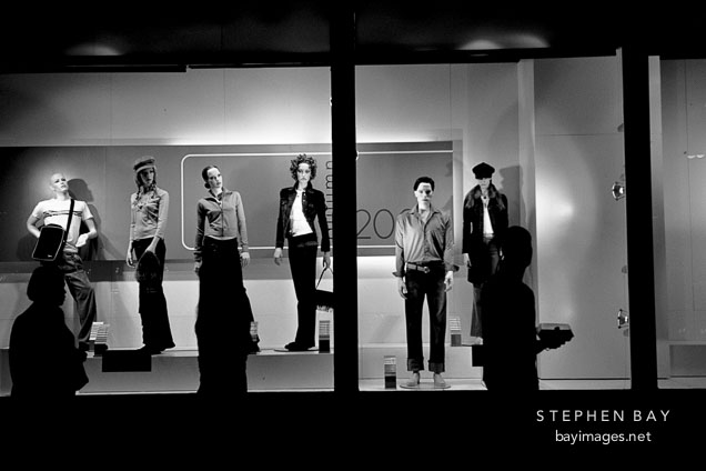 Store windows at night. Helsinki, Finland