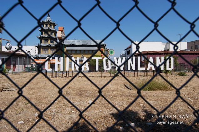 Chinatownland sign. Chinatown, Los Angeles, California, USA.