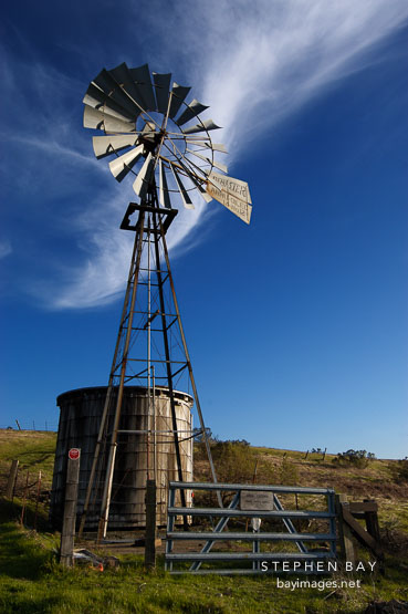 Windmill. Russian Ridge Open Space Preserve. California.