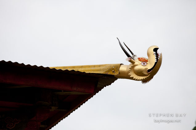 Roof detail of Chimi Lhakhang. Lobesa Valley, Bhutan.