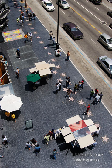 Hollywood boulevard and the Walk of Fame. Hollywood, California, USA.