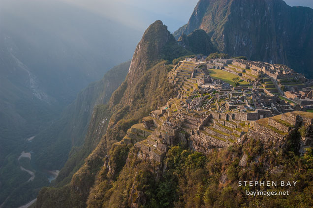 Machu Picchu and the Urubamba river. Machu Picchu, Peru.