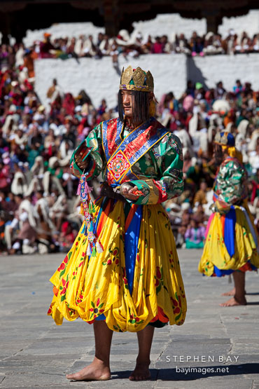 Pacham dancer. Thimphu tsechu, Bhutan.