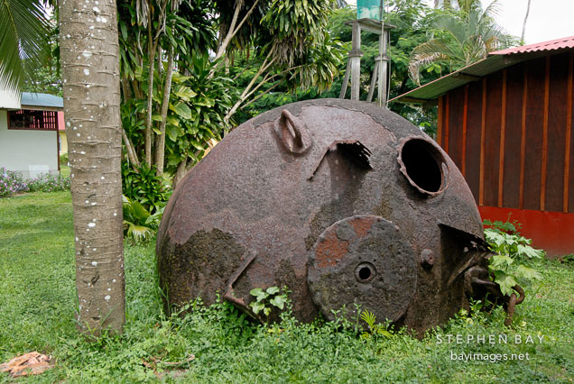 Rusted machinery. Tortuguero Village, Costa Rica.