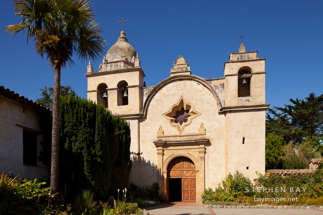 The basilica of the Mission San Carlos Borromeo de Carmelo. Carmel, California.