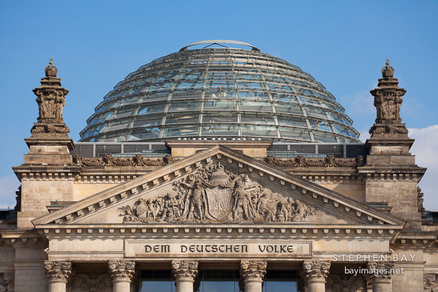 Dome atop the Reichstag. Berlin, Germany.