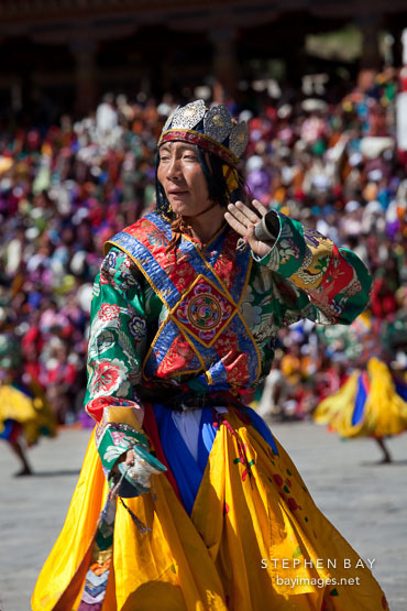 Pacham dancer. Thimphu tsechu, Bhutan.