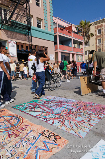 Sidewalk paintings. Venice, California, USA.