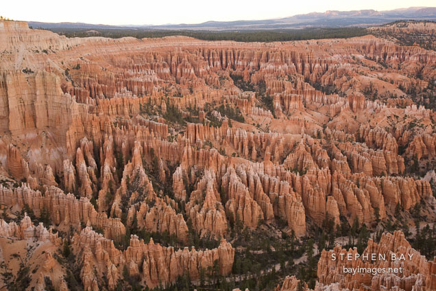 Sunset over Bryce Canyon Amphitheatre. Bryce Canyon NP, Utah.
