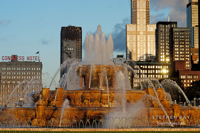 Buckingham Fountain was designed by Edward H. Bennett. Chicago, Illinois, USA.