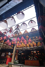 Hanging incense coils. Tin Hau Temple. Hong Kong - Photo #15411