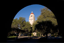 Hoover Tower viewed through an Arch. Stanford University, California. - Photo #16714