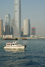 Boat in Victoria Harbor. Hong Kong, China. - Photo #15616