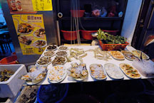 An assortment of shellfish available at a Temple street restaurant. Kowloon, Hong Kong, China. - Photo #16219