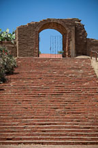 Brick steps at the Lavanderia. Mission San Luis Rey, California. - Photo #26621