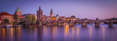 Panorama of the Charles Bridge. Prague, Czech Republic. - Photo #29928