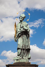 Statue of John of Nepomuk on the Charles Bridge. Prague, Czech Republic. - Photo #30039