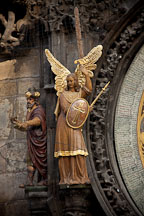 Figure of an Angel and Chronicler on the Astronomical Clock. Prague, Czech Republic. - Photo #30158