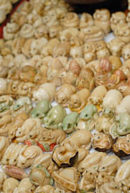 Animals carved from Tagua nuts. Jade Market, Yau Ma Tei, Hong Kong, China. - Photo #15360