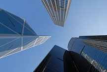 Bank of China Tower, Cheung Kong Centre, and Citibank Plaza. Hong Kong, China. - Photo #14860
