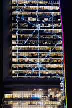 Reflection of the Bank of China Tower lights. Hong Kong, China. - Photo #14961