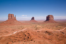 The Mittens and Merrick Butte. Monument Valley, Arizona. - Photo #18765