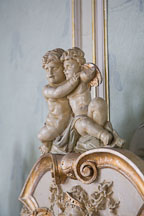 Two cupids on headboard. WIndsor Room. Casa Loma, Toronto. - Photo #19869