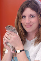 A volunteer holds her pet rat. The Wonderful World of Rats, San Mateo, California, USA. - Photo #6073