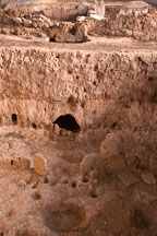 Close-up of fire pit. Mesa Verde pithouse, Colorado. - Photo #18674