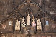 Statues on the Charles bridge tower. Prague, Czech Republic. - Photo #29474
