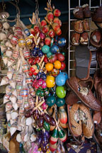 Maracas and shoes for sale. Olvera street, El Pueblo, Los Angeles, California, USA. - Photo #7277