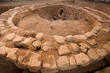 Stone wall of pithouse. Mesa Verde, Colorado. - Photo #18678