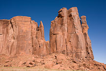 Red sandstone of Raingod Mesa. Monument Valley, Arizona. - Photo #18785