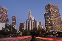 Night skyline. Los Angeles, California, USA. - Photo #8009