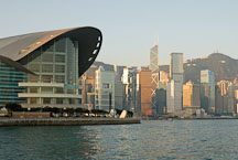 Hong Kong Convention Center and Hong Kong island skyline. Hong Kong, China. - Photo #14698