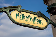 Metropolitain sign for the Paris subway. Paris, France. - Photo #31299